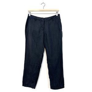 Eileen Fisher | Charcoal‎ 100% Organic Linen Cropped Tapered Leg Pants Size 4